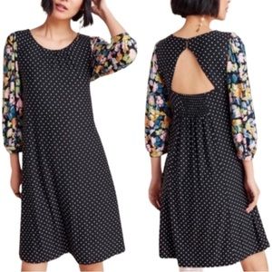 Maeve Sawyer Dress Size Small Polka Dot Floral Cut Out Detail Wimsigoth Fairy